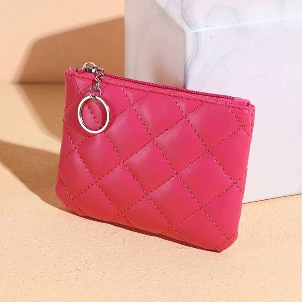Fashion PU Leather Slim Wallet Mini Zipper Coin Purse Solid Color Simple Card Holder Y260206
