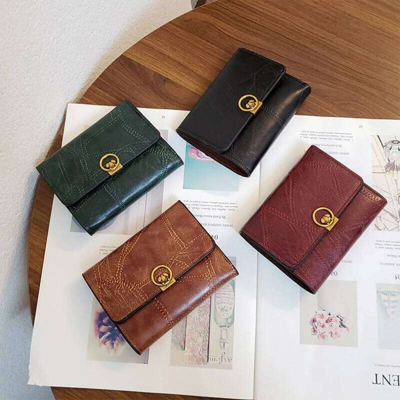 Korean Style Fashionable and Simple Short with Three Fold Small Wallet Women's Large Capacity Zero Wallets Y260206