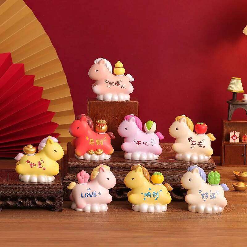 1PC Creative Transfer Zodiac Horse Back Lucky Bag Ingot Can Be Rotated Home Office Desktop Decoration S260204 7ce