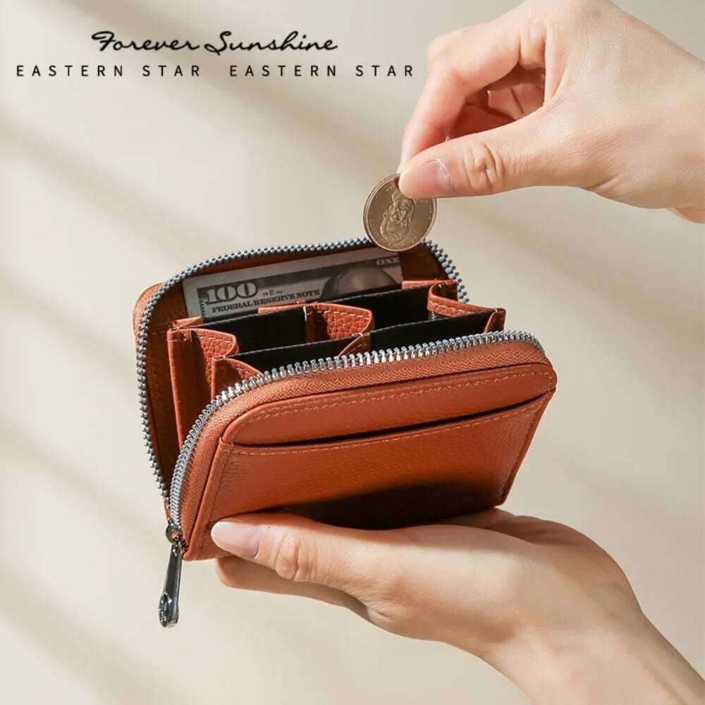 New PU Leather Purse Zipper Portable Credit Card Holder Mini Coin Pouch Gift Y260206