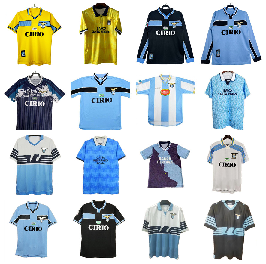 1989 1990 1991 1992 1999 2000 2001 lazio Retro soccer jerseys 89 90 91 93 100TH NEDVED SIMEONE SALAS GASCOIGNE VERON CRESPO NESTA home away football shirt