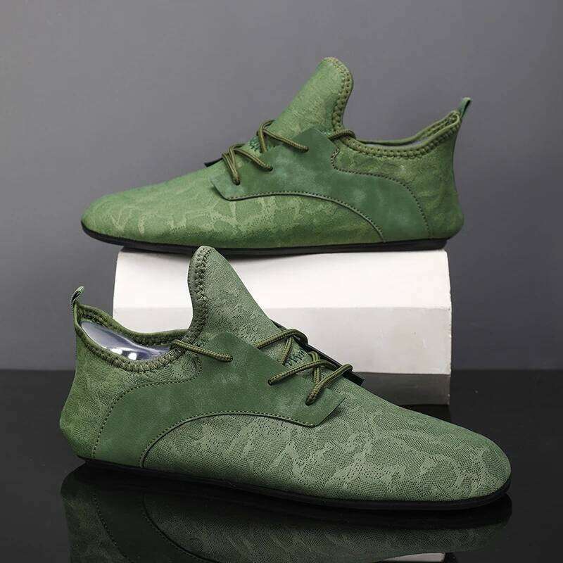 MAEDEF Men's Casual Flat Lightweight Comfortable Thin Bottom Lace Up Shoe Driving Walking Shoes Men Footwear