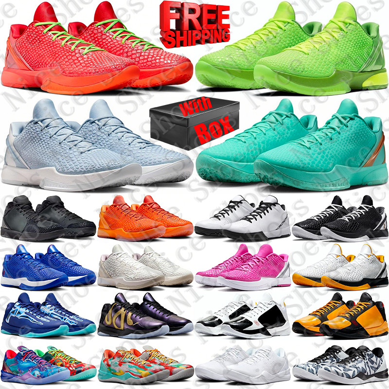 Free Shipping With Box Designer kobeshoes kobes6s 5 6 8 Grinches Mamba Grinch protro Basketball Shoes sneakers for 5s 6s Mambacita mens womens 8s black trainers