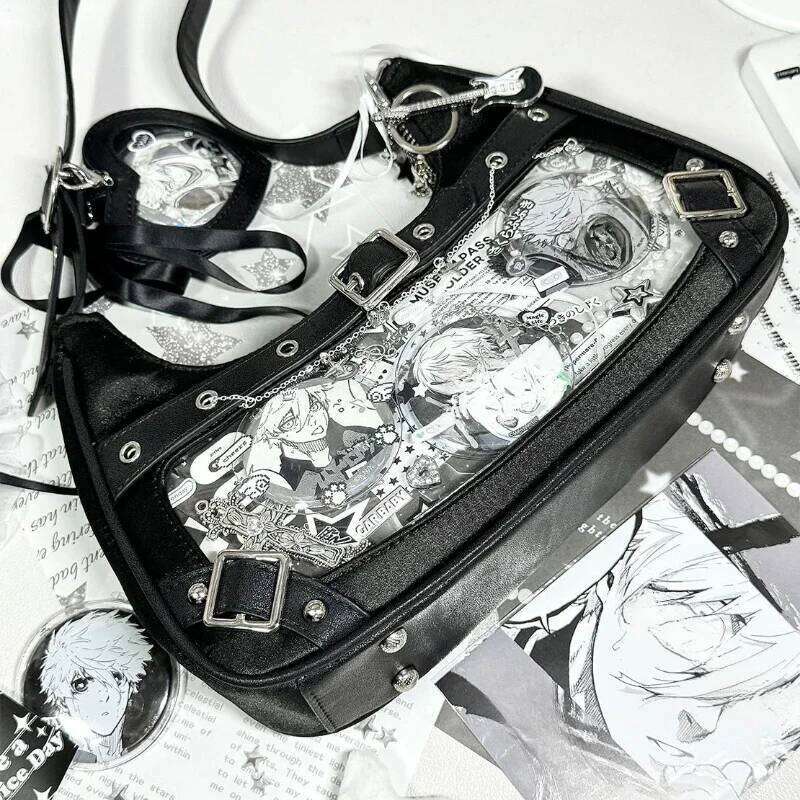 Cute Y2k Womens Shoulder Fashion Elegant Sweet Lolita Jk Ita Bag Transparent Literary Kawaii Exquisite Female Handbag Purse Y260205