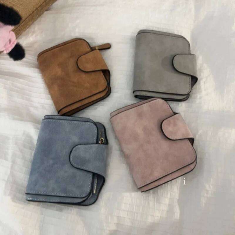 Fashion Women's Short Wallets PU Leather Matte Small Casual Coin Purse Zipper Money Bag Hasp Clutch Credit Card Holder Clip Y260206