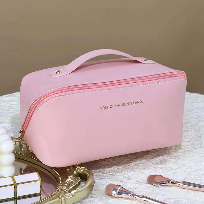 Large Capacity PU Pillow Tote Makeup For Woman Travel Cosmetics Toilet Storage Organizer Pouch Portable Women's Cosmetic Bag Y260206
