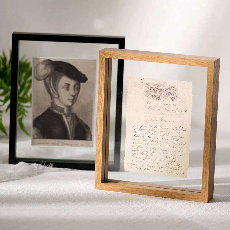 Wood Specimen With Real Glass Frame,Picture For Wedding Picture Frame Desktop Photo Decor S260205 3 d2c