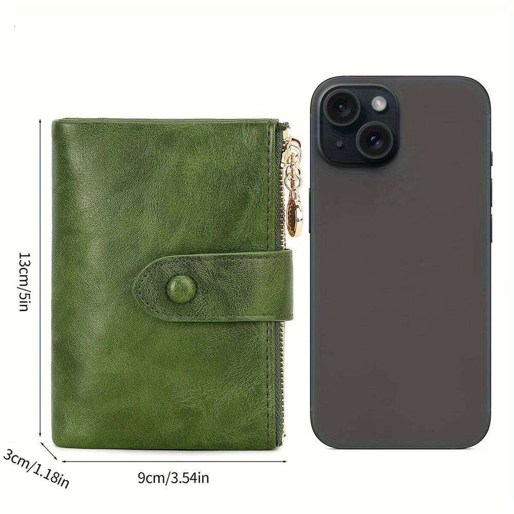 Vintage women's and men's wallet, short 30% off wallet card bag, simple thin anti-theft brush RFID Y260206