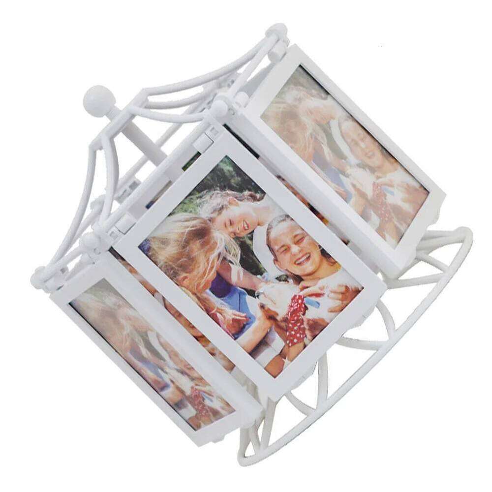 Rotating Picture Photo Display Frame Tabletop Ornament Musical Box Home Decor Birthday Gift Rotatable Stand S260205