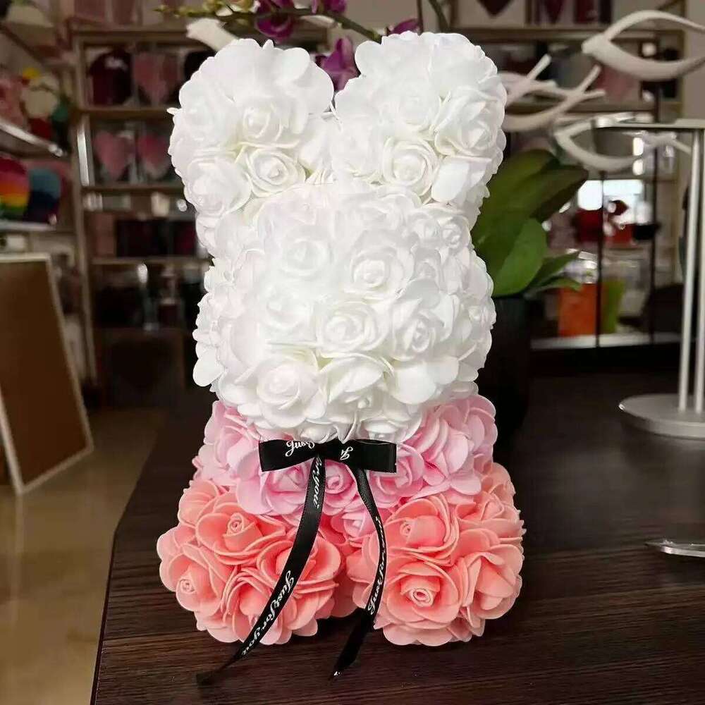 1pc 25cm Eternal Artificial Flower Rose Rabbit Romantic Gift For Birthday Anniversary Valentine's Wedding Decoration Home Decor S260204 93b