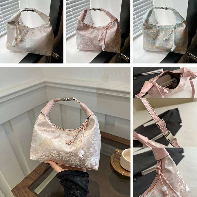 New Chinese Style Fine Embroidery Ladies Handbags 2025 Summer Fashion Shoulder Bag Crossbody Daily Party Tote Handbag for Women Y260205