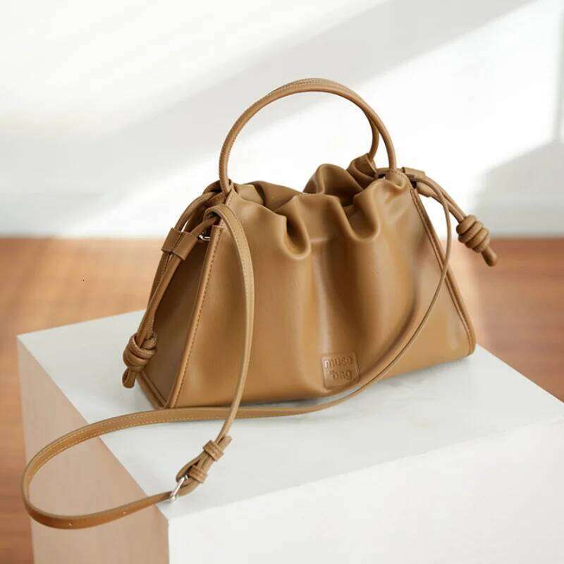 Brand Pleated Cloud-shaped Women Stylish Drawstring Shoulder Crossbody Bag Luxury Large Capacity Minimalist Commuter Handbag Y260205