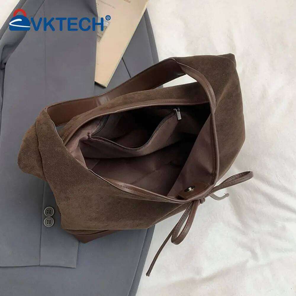 Bow Hobo Solid Colour Handbag Large Slouchy Shoulder Bag Lightweight for Women Travel Shopping Work Y260205