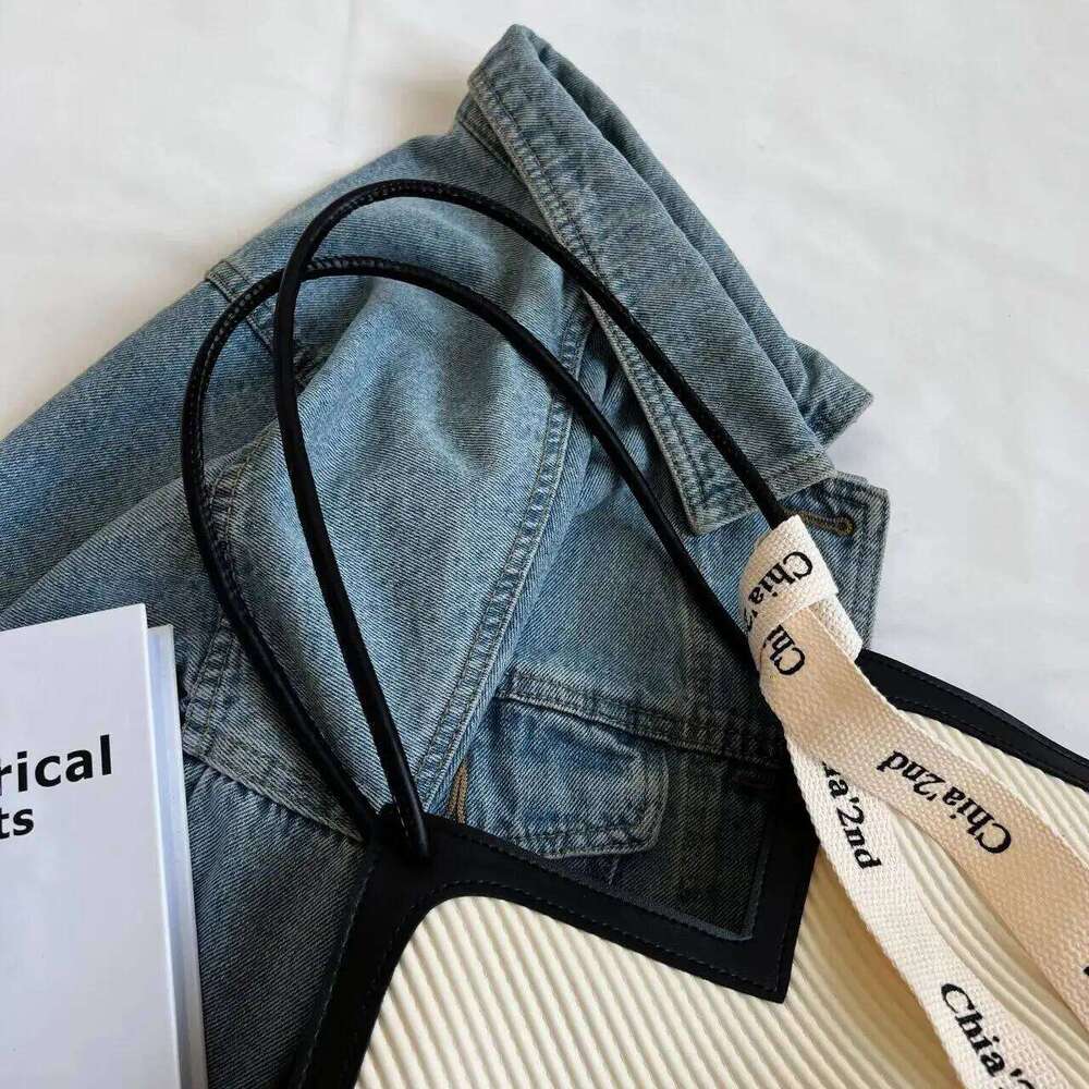 Korean Style Big Women's Casual All-match Canvas Commuter Shoulder Student Tote Bag Y260204