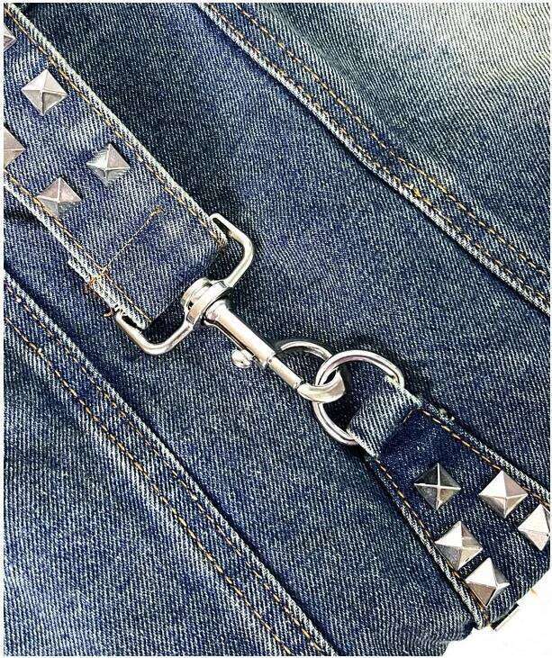 Vintage rivet Women Shoulder Bags Large Capacity Cowboy ladies hobos Handbags Washed denim Crossbody bag big totes bolsas blue Z260207 - view 6
