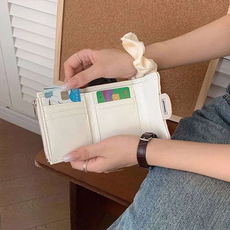 Multiple Slots Diamond Lattice Holder Women's Exquisite Short Wallet Coin Purse Large Capacity Card Cash Storage Pouch Y260206