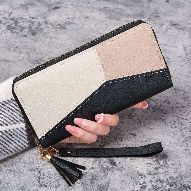 Fashion Zipper Wallets Womens Long Purses Handbags Coin Purse Cards Holder PU Leather Billfold Wallet Y260206