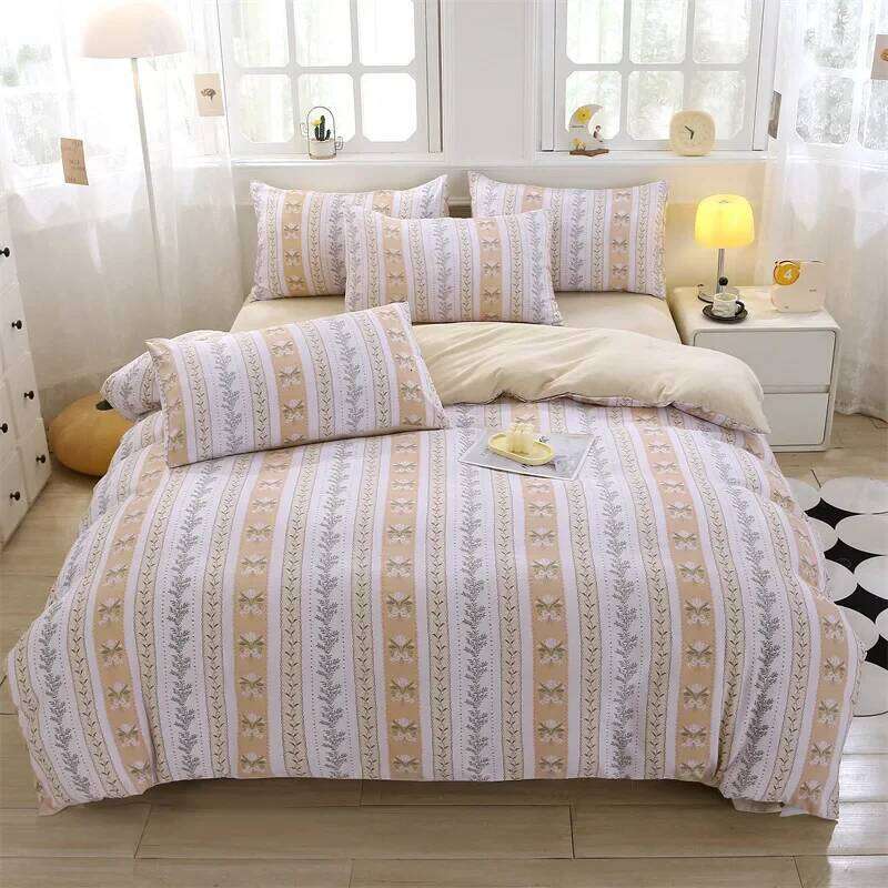 2025 new class A double-layer yarn knitted cotton set, water machine, machine wash, bed sheet four-piece set XJ260206