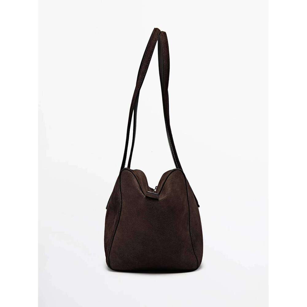Ladies' casual solid color suede single-shoulder bag, large-capacity fashionable handbag, suitable for work and t Y260204