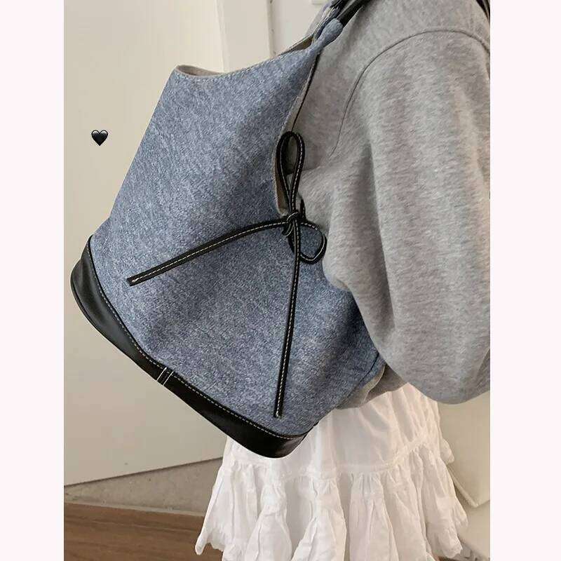 Large Capacity Women's Simple Shoulder Bag Contrast Colour Female New Underarm Bags Casual Fashion Ladies Tote Purse Handbags Y260205