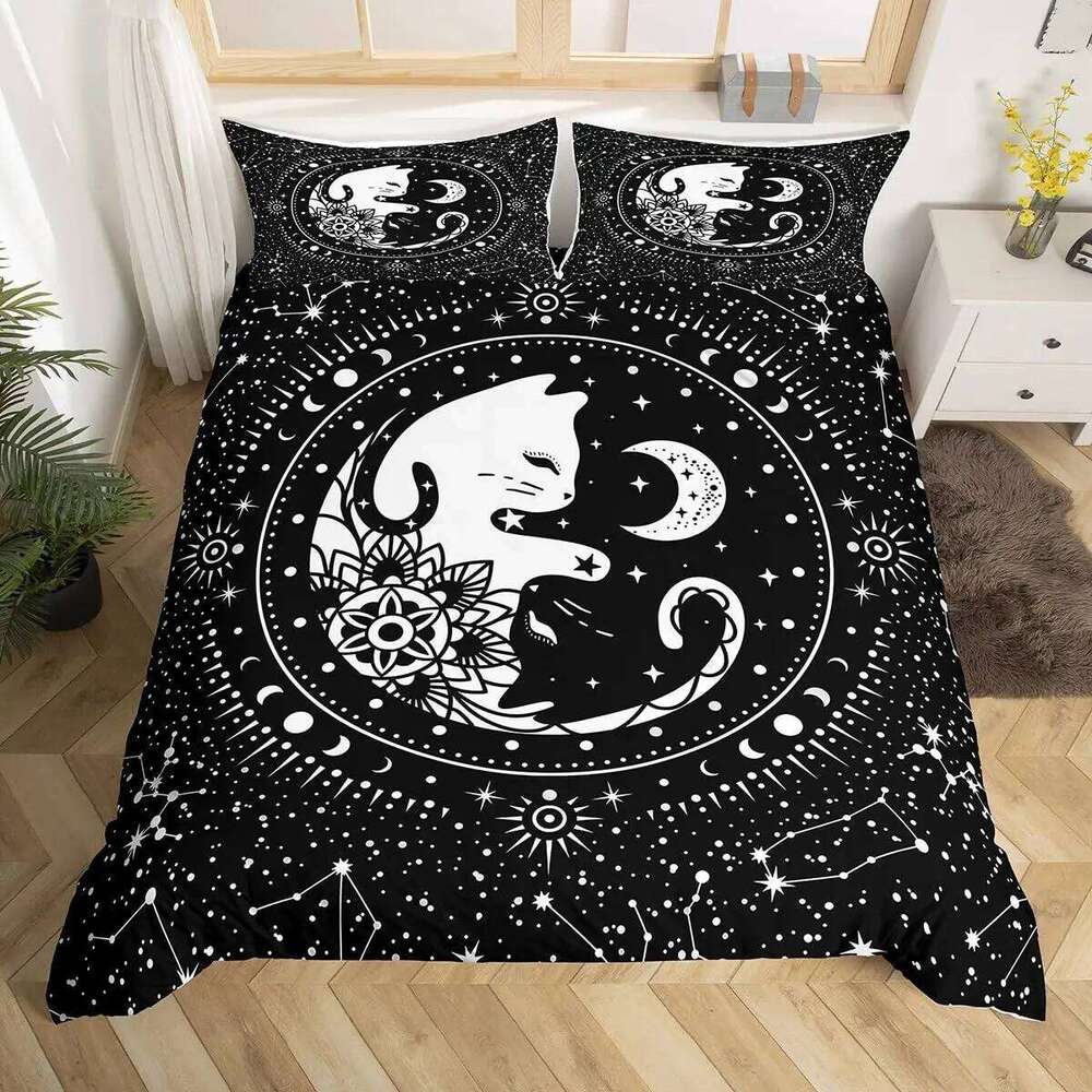 Cute Cat Duvet Boys Girls Adults Animal Printed Bedding Set Theme Comforter Cover Pet Quilt Covers with Pillowcase XJ260206