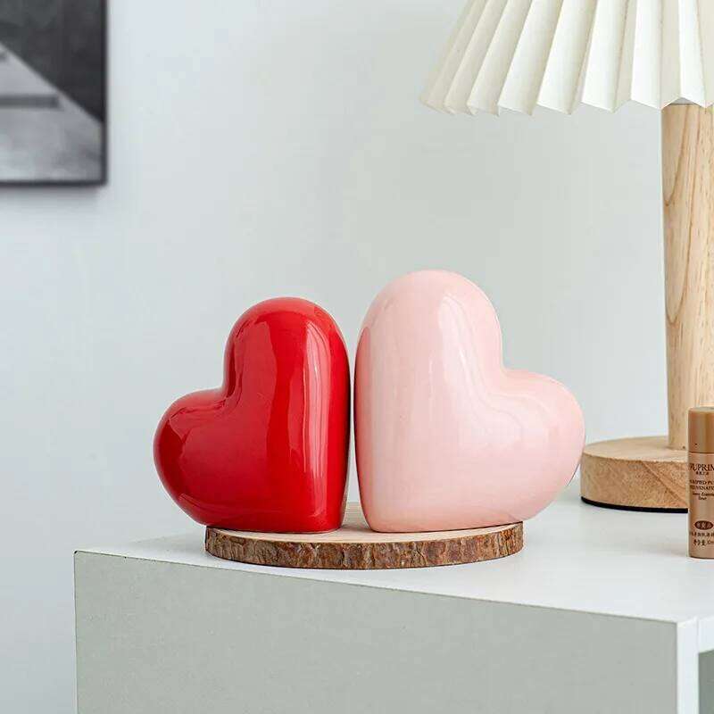 3pcs/set Valentine's Day Creative Love Ceramic Crafts Decoration Home Ornaments Can Be Used As Gifts S260204