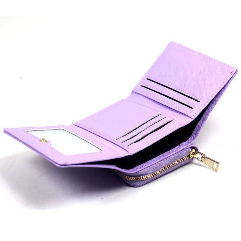 High Quality Ladys Fashion Trifold Zipper PU Leather Wallet Coin Purse Y260206