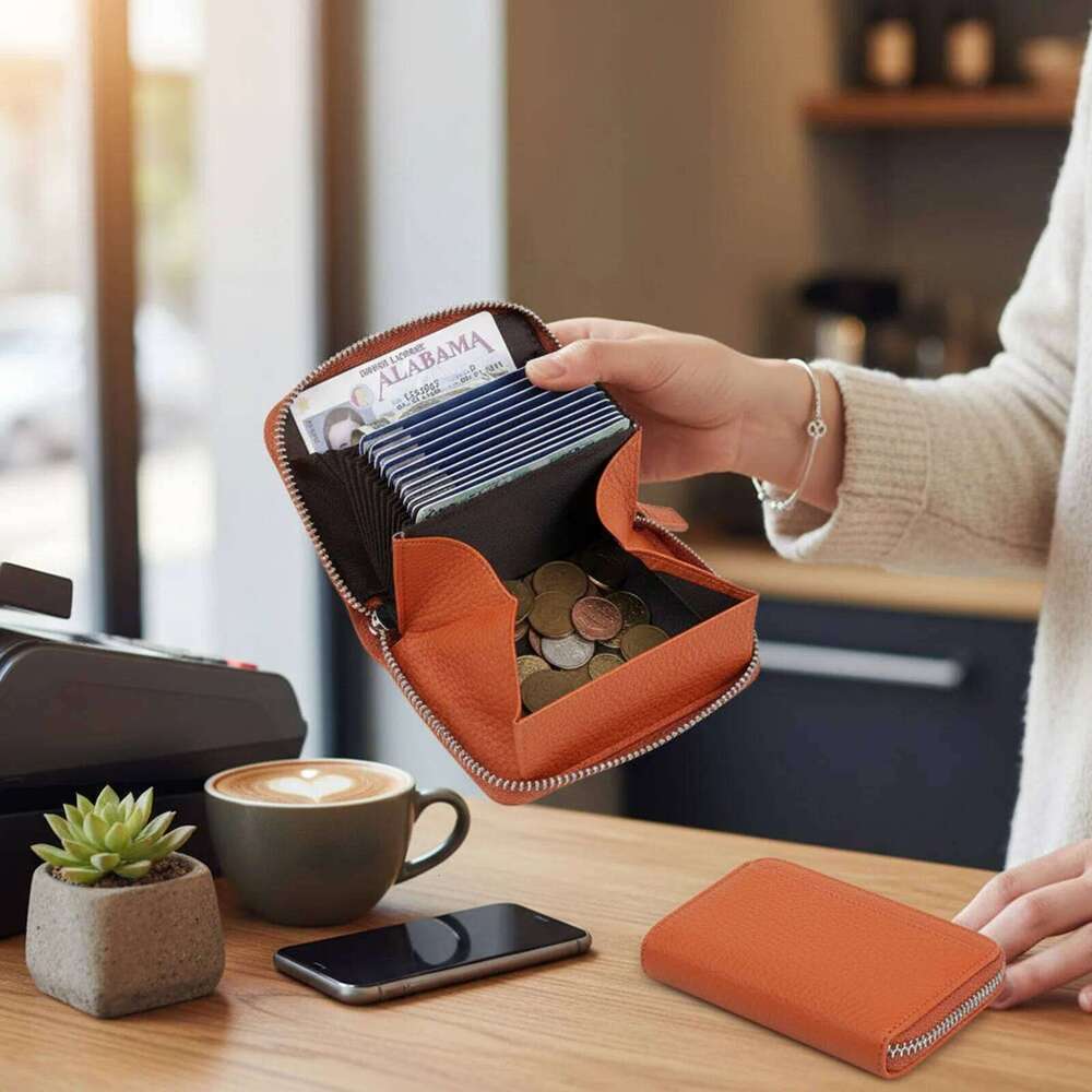 Artificial Leather Holder RFID Protected For Women Accordion Style Credit Card Wallet With Multiple Slots And Cash Y260206