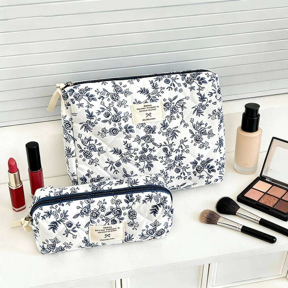 Airfriend Flower Large Organizer Woman Travel Toiletry Set Of Cosmetic Bags 3 Pcs Quilted Makeup Bag Y260206