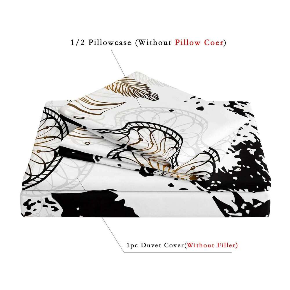 3pcs Dream Catcher Pattern Soft Comfortable Bedding Set For Home Bedroom 1 Duvet Cover & 2 Pillowcases XJ260206