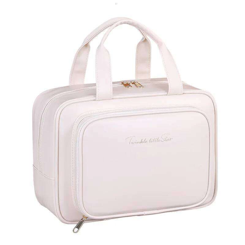 Pu Fashion Tote Women Makeup Large Capacity Travel Organizer Cosmetic Toiletry Pouch Portable Zipper Make up Storage Bag Y260206