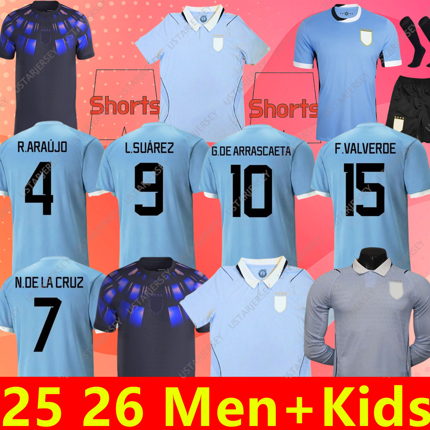 world cup 2026 Uruguay Soccer Jerseys 2025 2026 L.SUAREZ E.CAVANI N.DE LA CRUZ national team Shirts G.DE ARRASCAETA F.VALVERDE R.ARAUJO R.BENTANCUR 25 26 Football Uniform