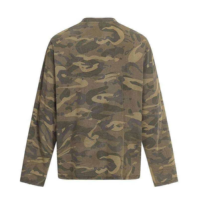 2026 Spring New Arrival High-Street American-Style Digital Camouflage Print Long-Sleeve T-Shirt Men's Fashion Brand Oversized Top