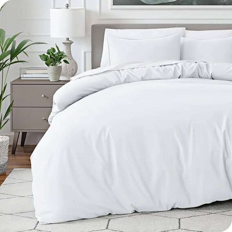 3pcs Solid Color Brushed Bedding And Pillowcase Set, Skin Friendly, Breathable, Simple Duvet Cover Pillowcases XJ260206