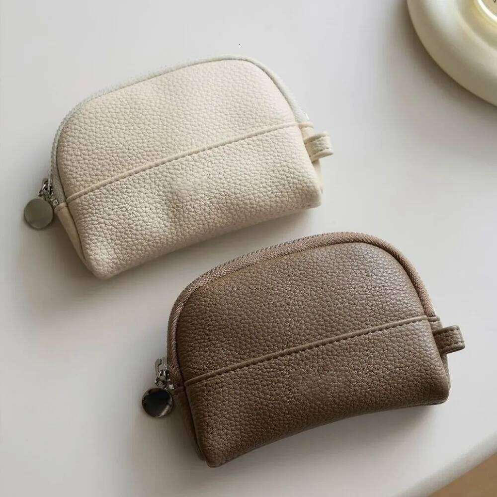 Retro Mini Short Wallet Zipper Solid Color Card Case Coin Purse Women Y260206