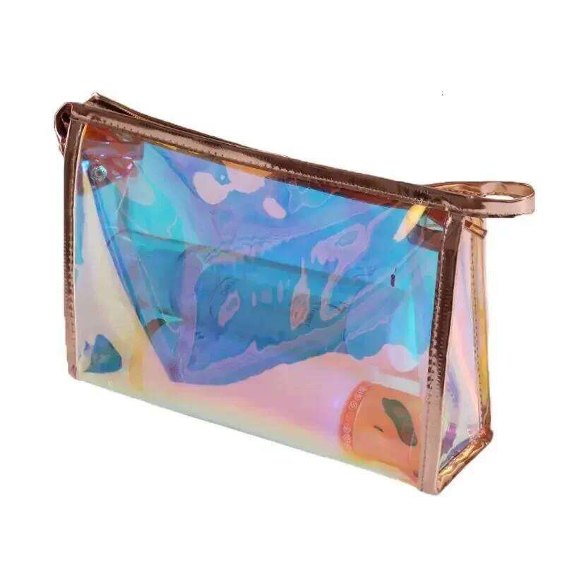 Fashion PVC Transparent Women Make Up Case Laser Beauty Organizer Pouch Mini Jelly For Ladies Cosmetic Bag Y260206