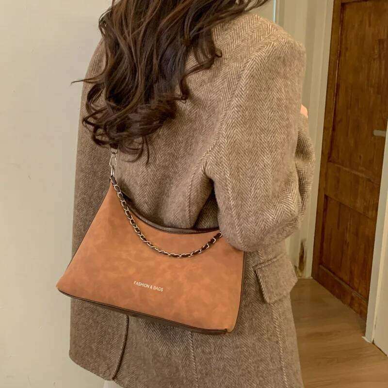 Casual Simple Hobos Shoulder Bags for Women Autumn Textured Versatile Ladies Crossbody Bag Retro Portable Female Handbags Purse Y260205