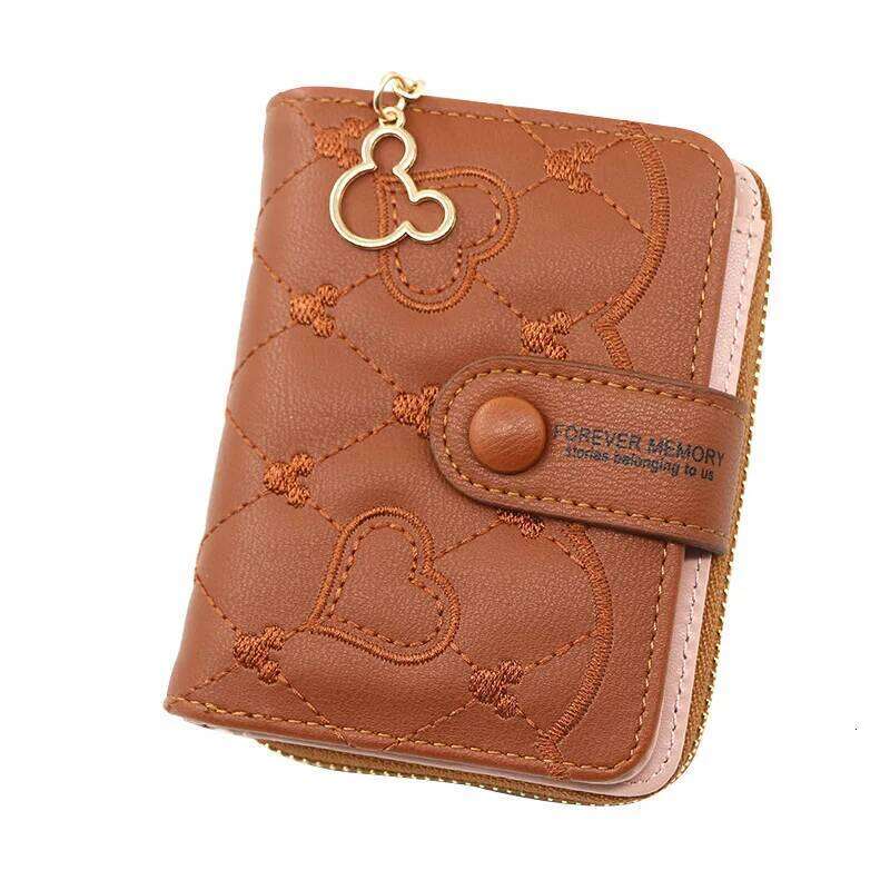Personalized Short Zipper Buckle Wallet Handbag Card Holder for Women with Heart Design Y260206