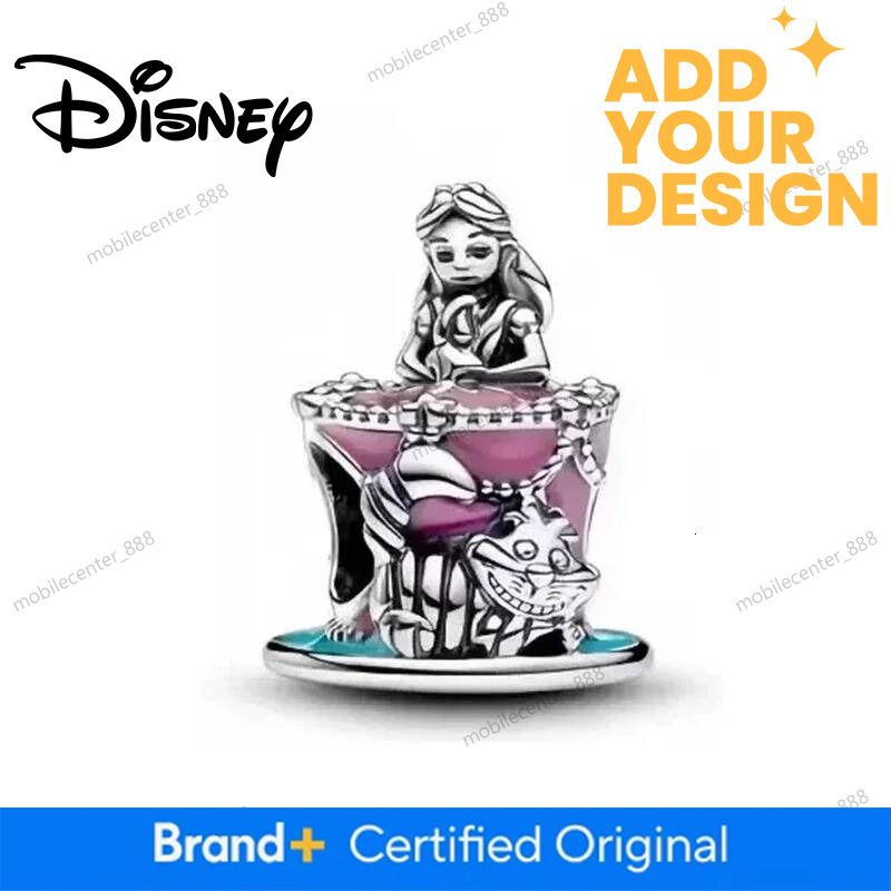 Disney Designer Jewelry 2025 New Disney Alice In Wonderland Cheshire Cat Charm Exquisite Bead Fit Original Silver Bracelet Women Gift DIY Jewelry Luxu - view 4