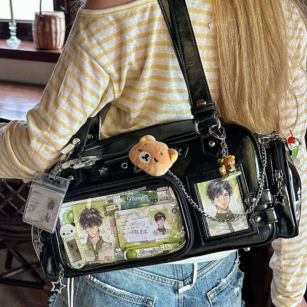 New Y2k Star Chain Ita Cute Girl Comic Exhibition Transparent Shoulder Large Capacity Crossbody Bag DIY Display Handbags Z260207 - view 4