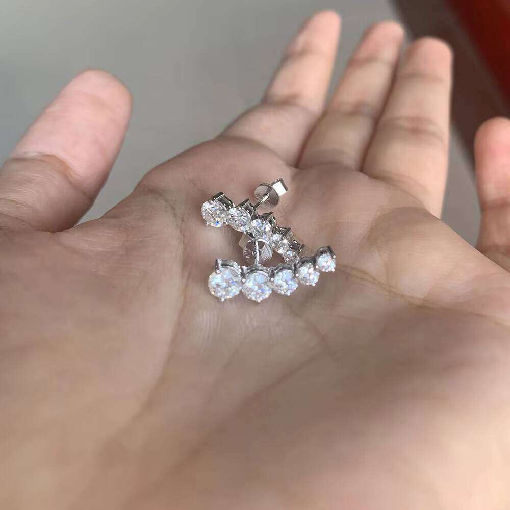 Manufacturer Custom Women's Fashion Earring,14K White Solid Gold 2026 Moissanite Stud Earring Jewelry
