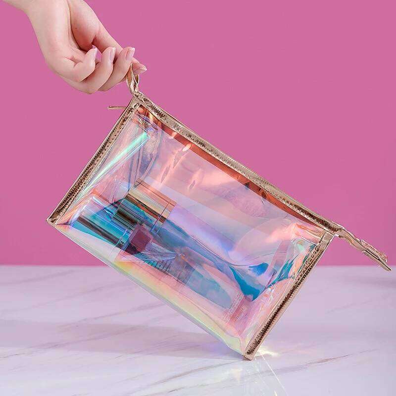 Fashion Chic PVC Cosmetic Women Transparent Make Up Bag Toiletry Waterproof Travel Storage Beauty Makeup Wash Case Bags Y260206