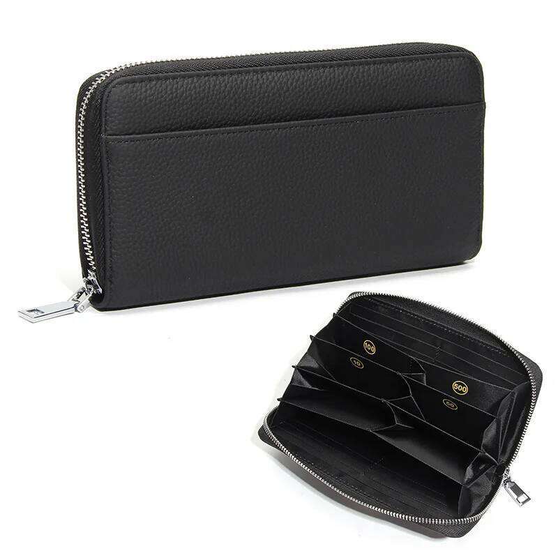 Fashionable Long RFID Leather Women's Wallet, Large Capacity Multi Slot Phone Bag, Zipper Closure, Multi-pocket Hand-held Wallet Y260206