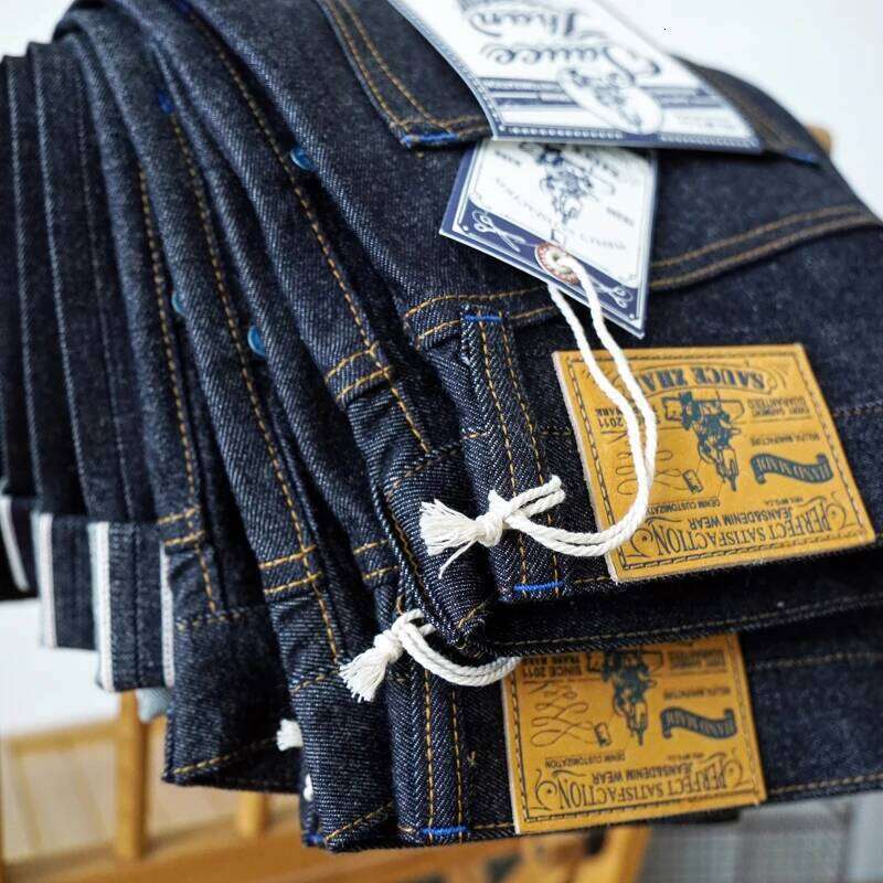 Sauce Zhan SZ6601-10OZ Men Selvedge Sanforized Denim Summer Indigo Jeans for Man Regular Fit Straight Leg 10 Oz X260207