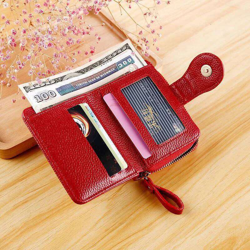 WERLLANDS PU Leather Contrast Stitch Double-Zip Multi-Card Wallet Y260206