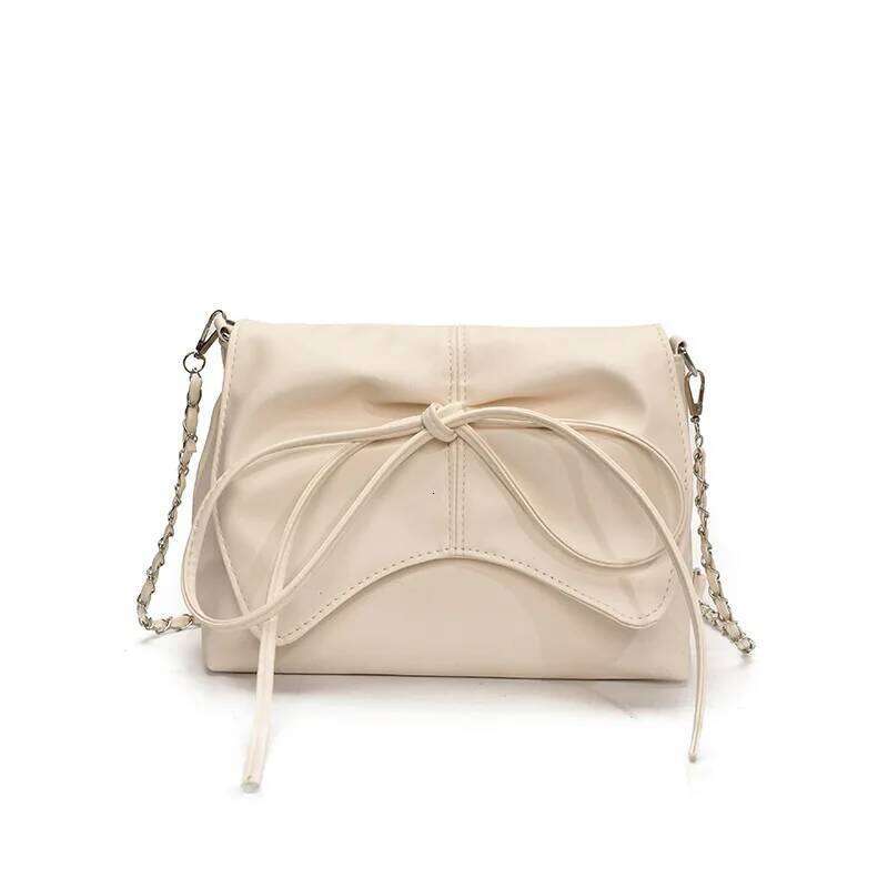Fashion Bow Pleated Design Shoulder Bags for Women Versatile Ladies Square Crossbody Bag Solid Color Sweet Girls Pu Handbags Y260205