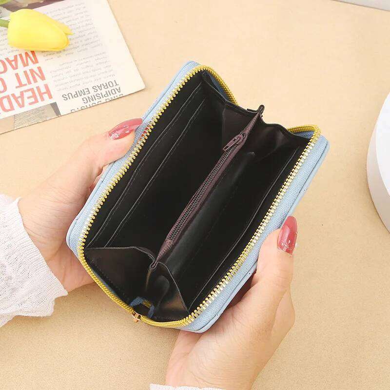 Korean version of small women's short and medium girls zipper change bag wallet Y260206