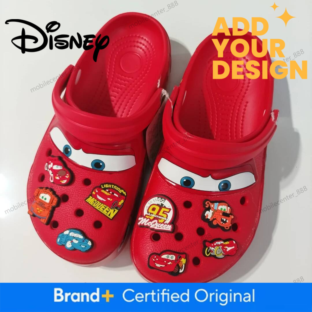 Disney Designer Disney Mcqueens Pixar 95 Cars Cartoon Waterproof Hole Slippers Sandals Outdoor Sand Sandals Casual With Shoel Flower Xmas Luxury