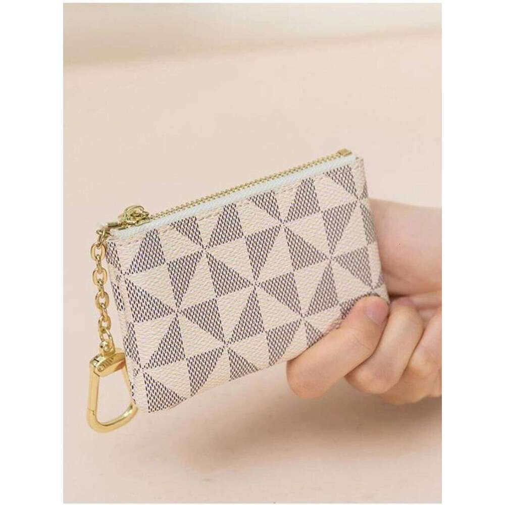 New style coin purse, metal-decorated small hanging bag, key case, simple printed mini card case Y260206