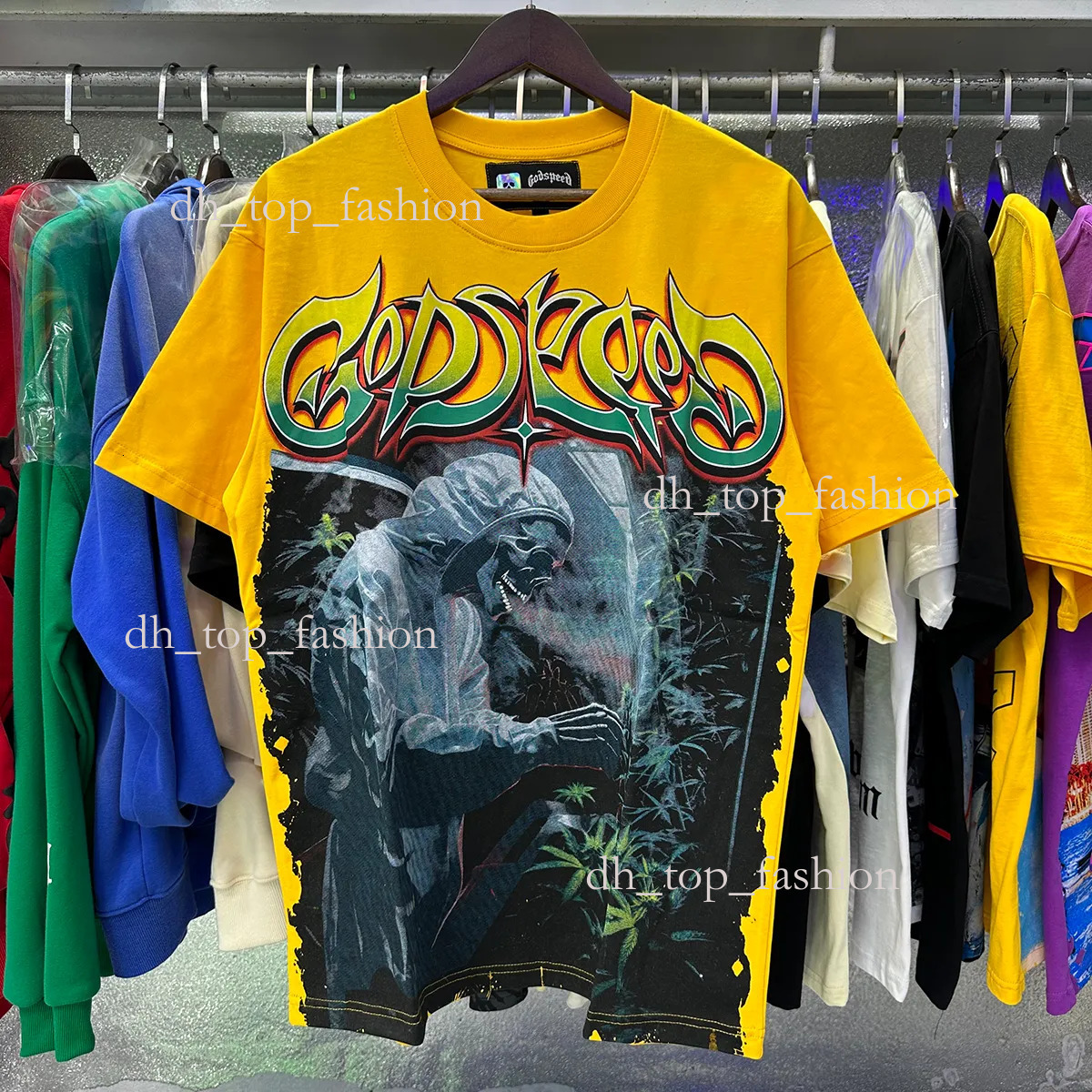 God Speed Mens Shirt Designer Mens Godspped T Shirt Summer Designer Mens Fashion Couple Printing Shirt Tees Womens Tops Cotton Tshirts Washed Purple Shirt 368